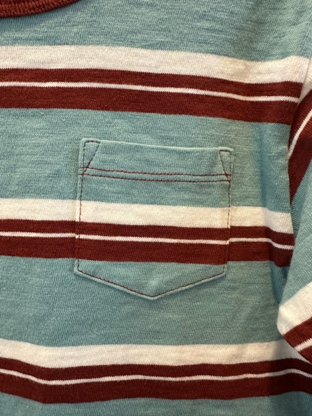 J. Crew CrewCuts Boys' Teal, Maroon & White Striped Long Sleeve Tee - Picture 2 of 7